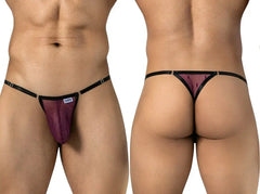 Tanga sexy en résille pour homme CandyMan 95016, couleur bordeaux