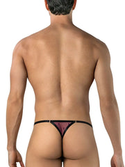 Tanga sexy en résille pour homme CandyMan 95016, couleur bordeaux