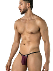 Tanga sexy en résille pour homme CandyMan 95016, couleur bordeaux