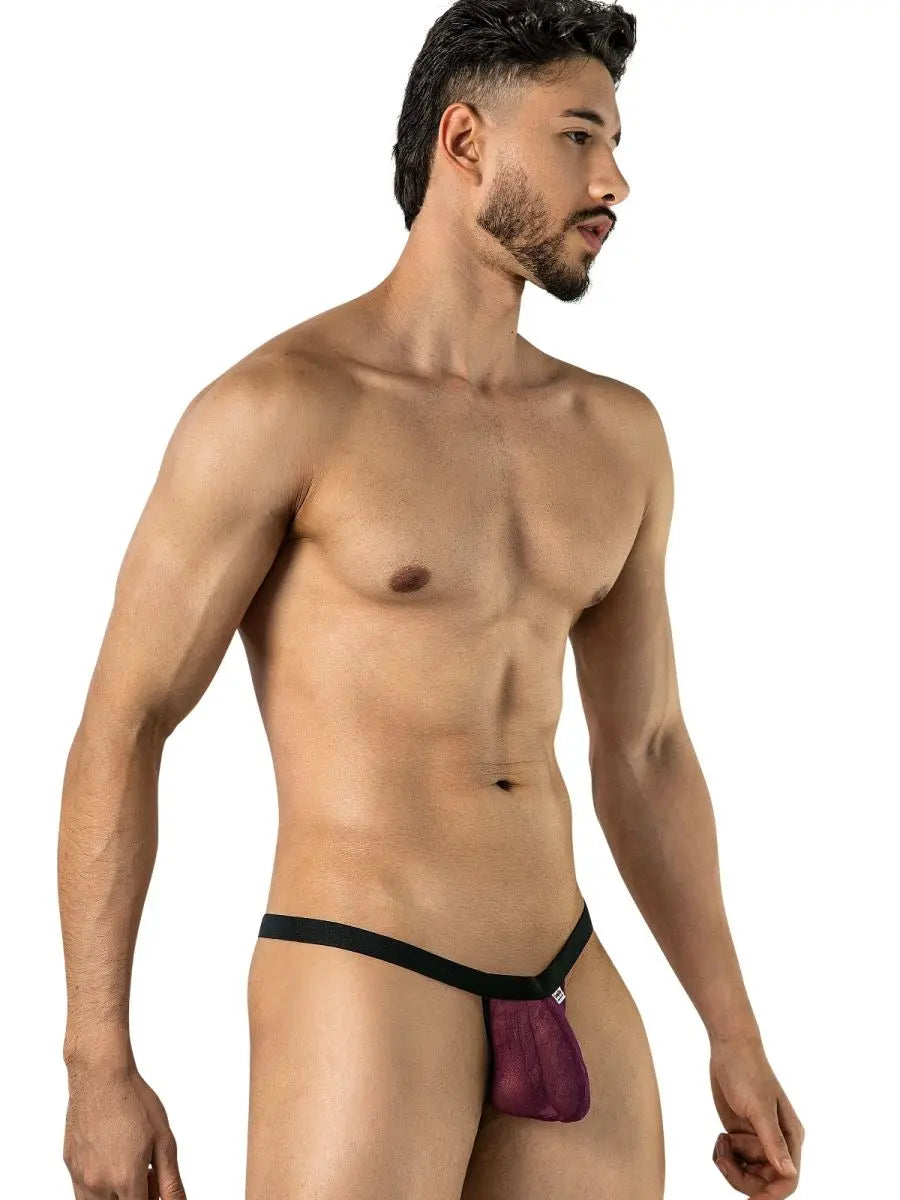 String homme en maille CandyMan 95017, couleur vin