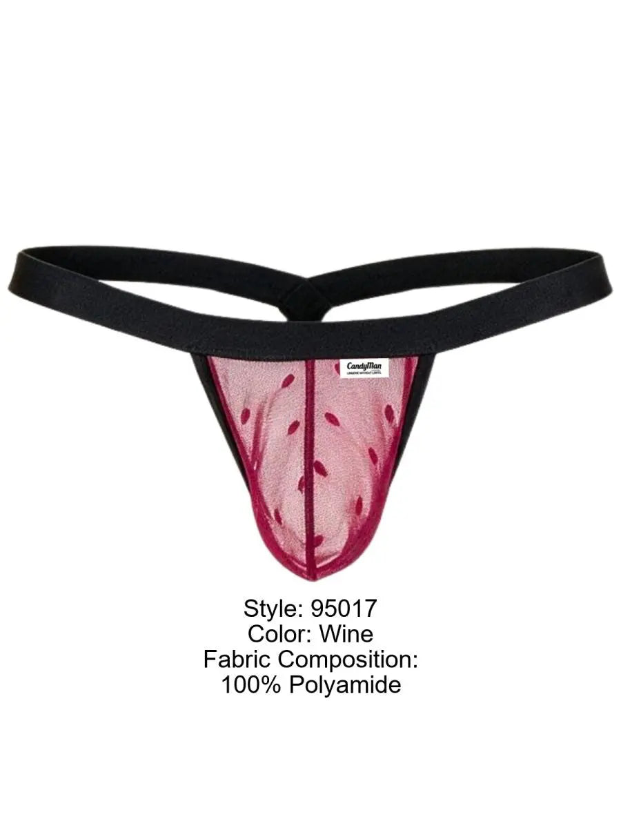String homme en maille CandyMan 95017, couleur vin