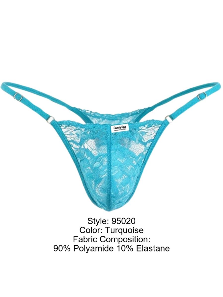 CandyMan 95020 Herrenunterwäsche Sinnliche Spitzen-Tangas Farbe Türkis