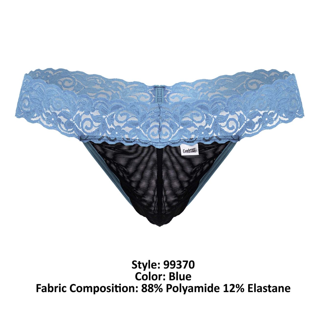 CandyMan 99370 Lace Thongs Color Blue