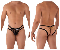 CandyMan Men's Underwear 99598 Lace and Chain Bikini Color Black