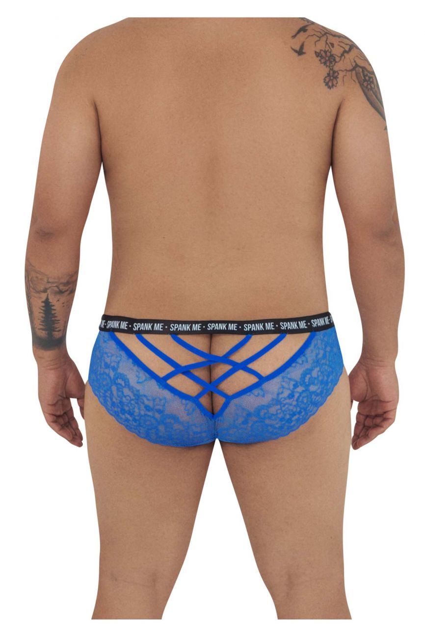 CandyMan 99615X Spank Me Lace Briefs Color Dark Blue