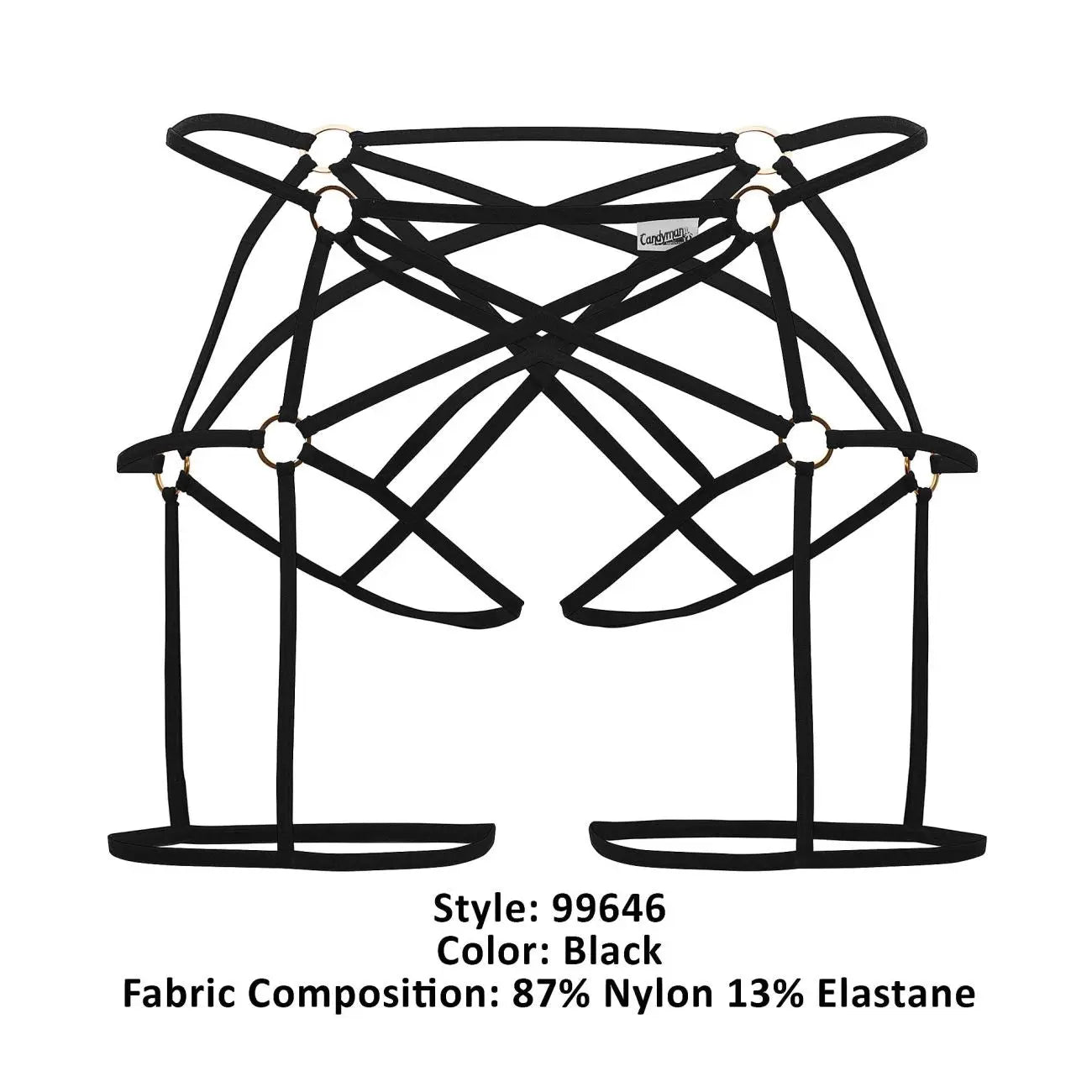 CandyMan Men's Underwear 99646 Cage Jockstrap Color Black