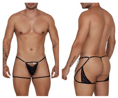 CandyMan Herrenunterwäsche 99678 Strumpfband-Tangas Farbe Schwarz