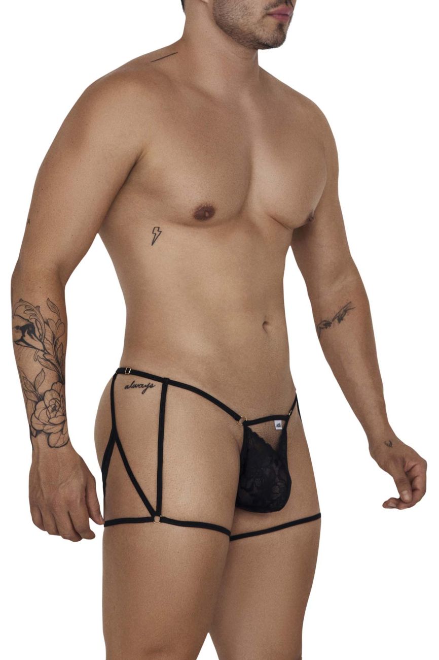 CandyMan Herrenunterwäsche 99678 Strumpfband-Tangas Farbe Schwarz