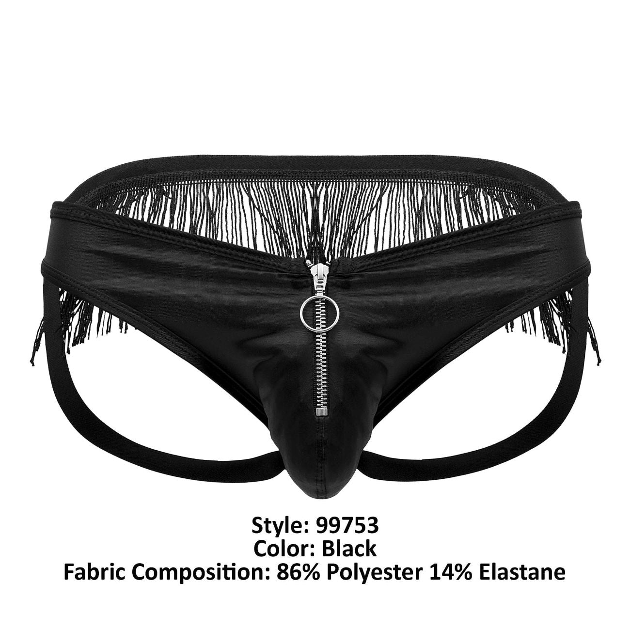 CandyMan 99753 Jockstrap mit Fransen, Farbe Schwarz