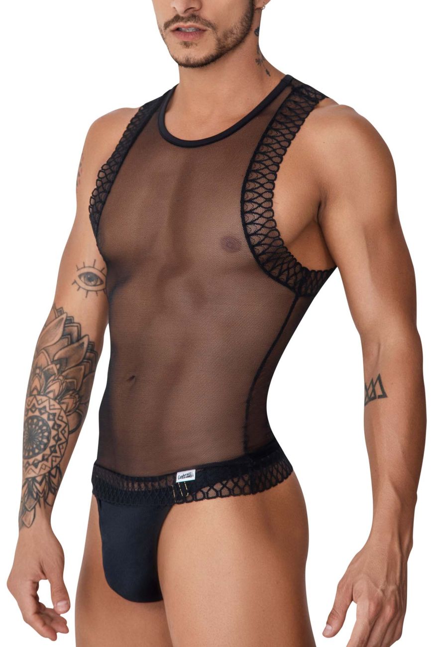 CandyMan 99758 Mesh-Tanktop, Farbe Schwarz