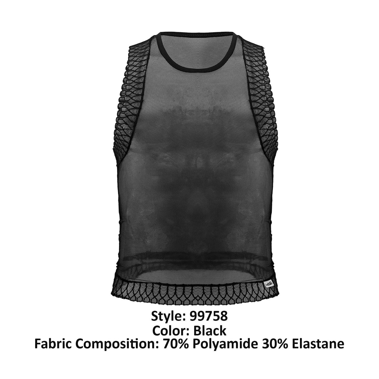 CandyMan 99758 Mesh-Tanktop, Farbe Schwarz