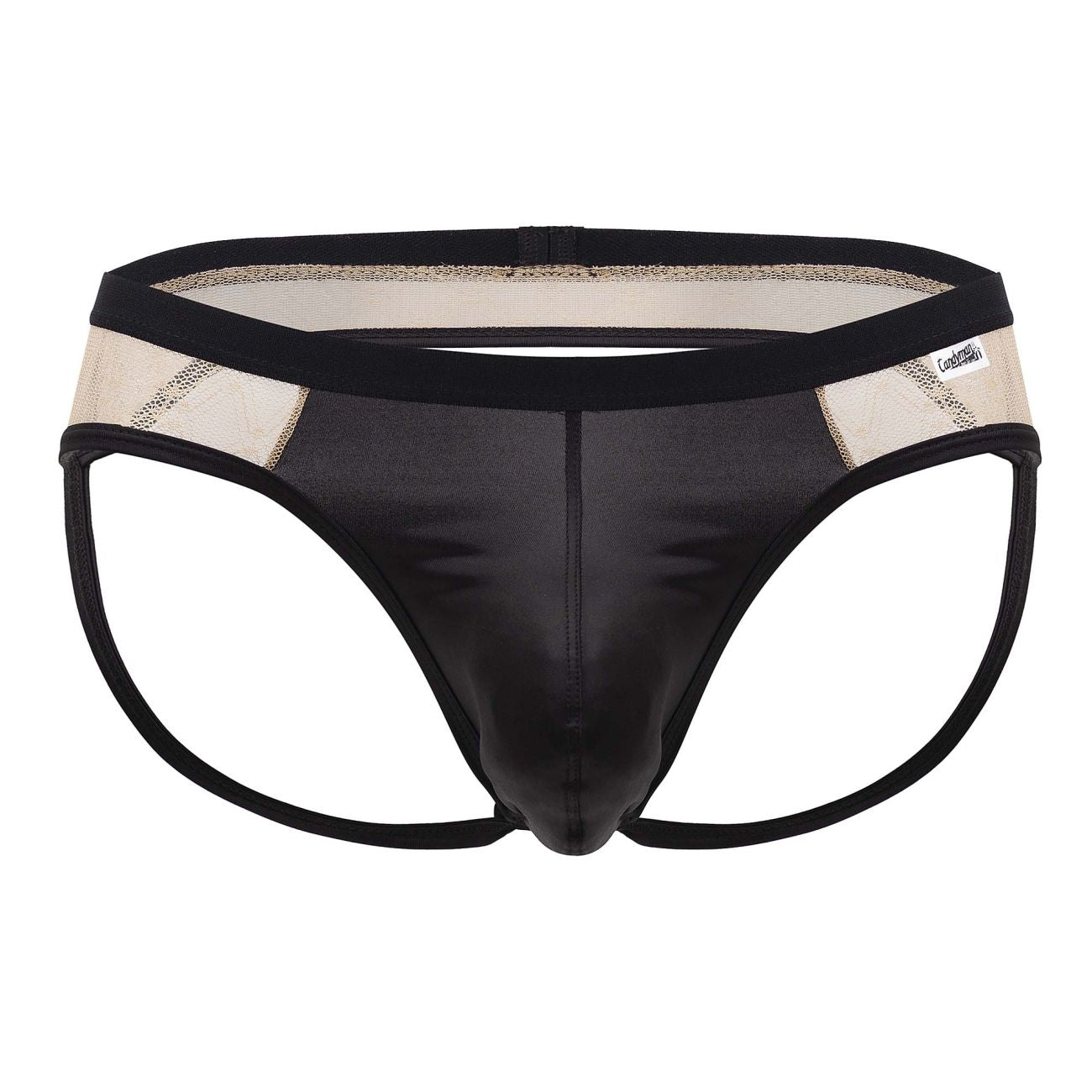 Jockstrap en dentelle CandyMan 99763 Couleur Nude-Noir