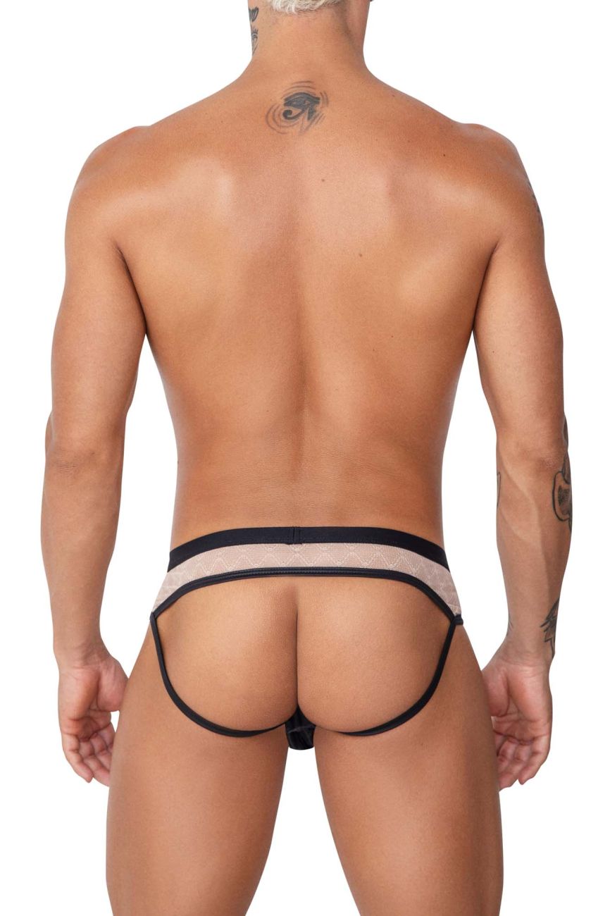 Jockstrap en dentelle CandyMan 99763 Couleur Nude-Noir