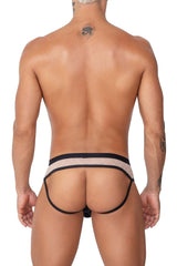 Jockstrap en dentelle CandyMan 99763 Couleur Nude-Noir