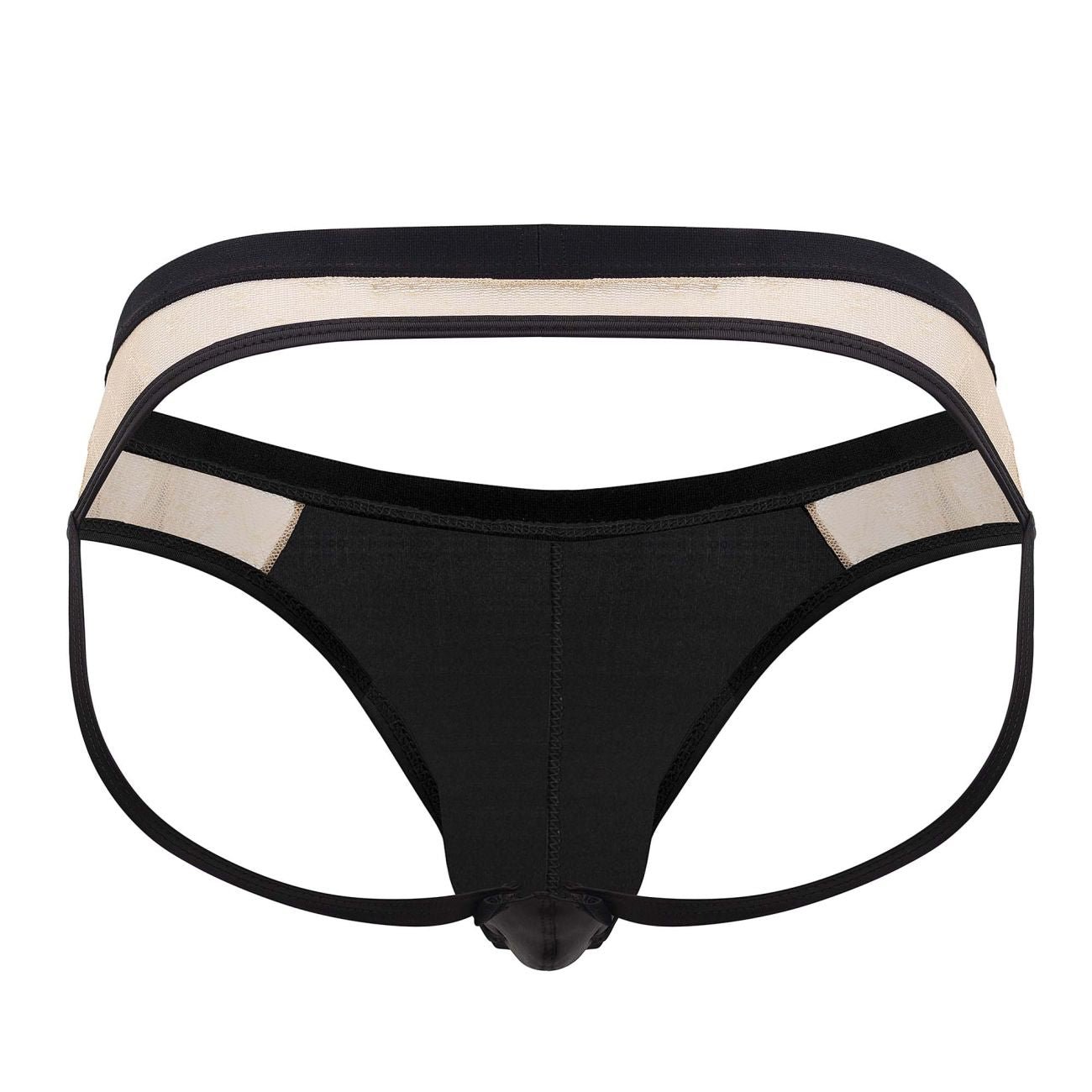 Jockstrap en dentelle CandyMan 99763 Couleur Nude-Noir