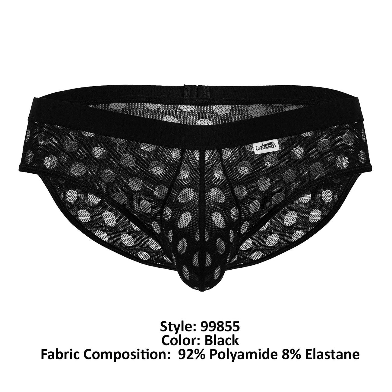 Slip en maille à pois CandyMan 99855, couleur noir