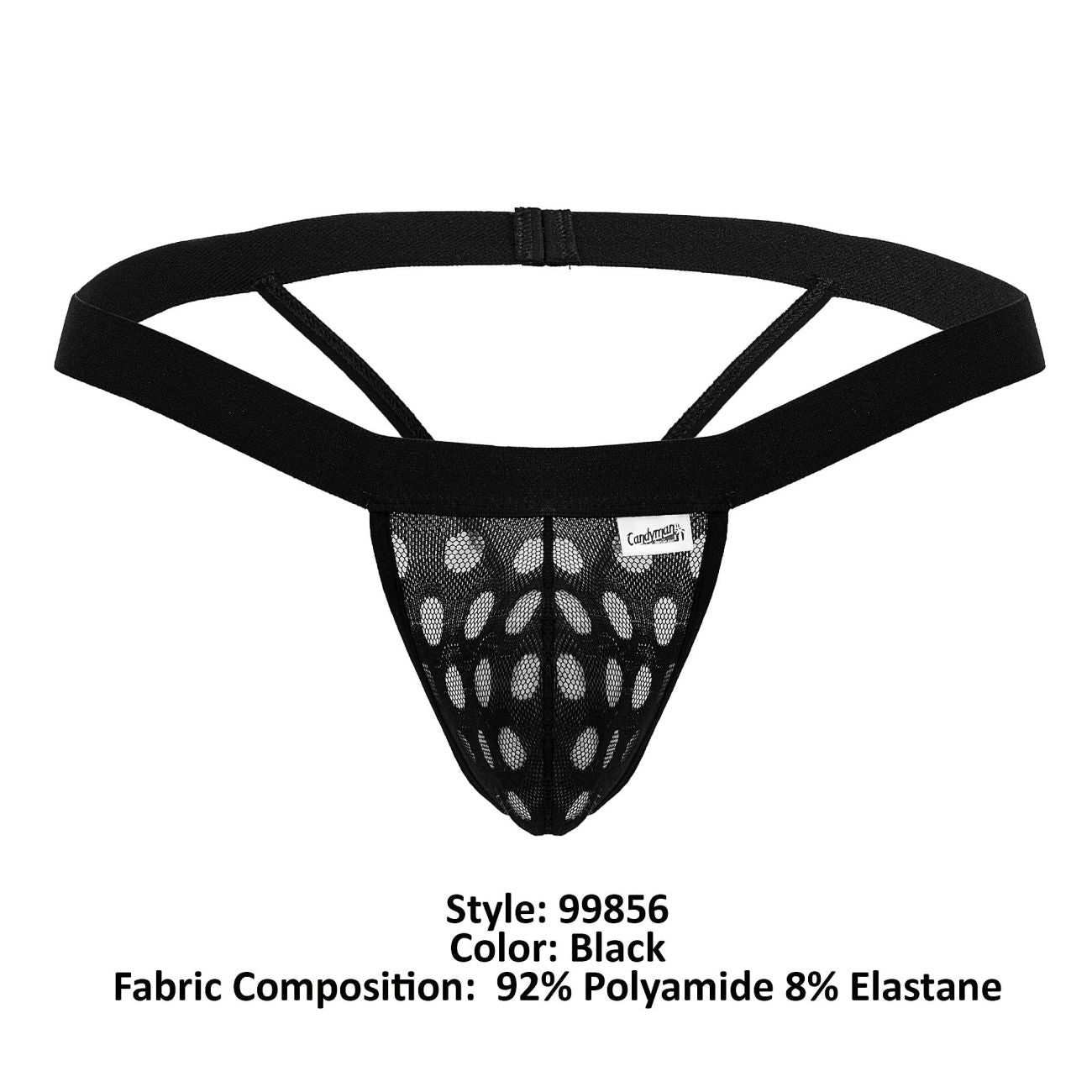 String en maille à pois CandyMan 99856, couleur noir