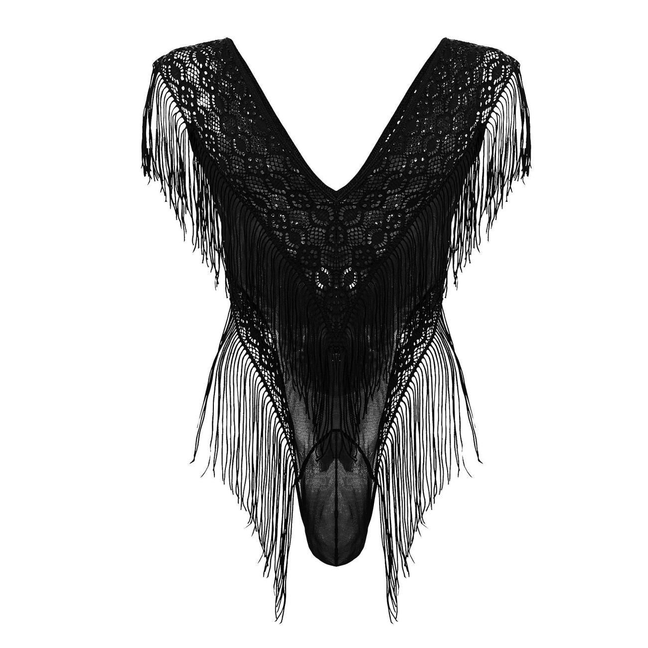 CandyMan 99865 Spitzen-Netz-Bodysuit Farbe Schwarz
