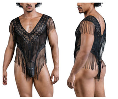 CandyMan 99865 Spitzen-Netz-Bodysuit Farbe Schwarz