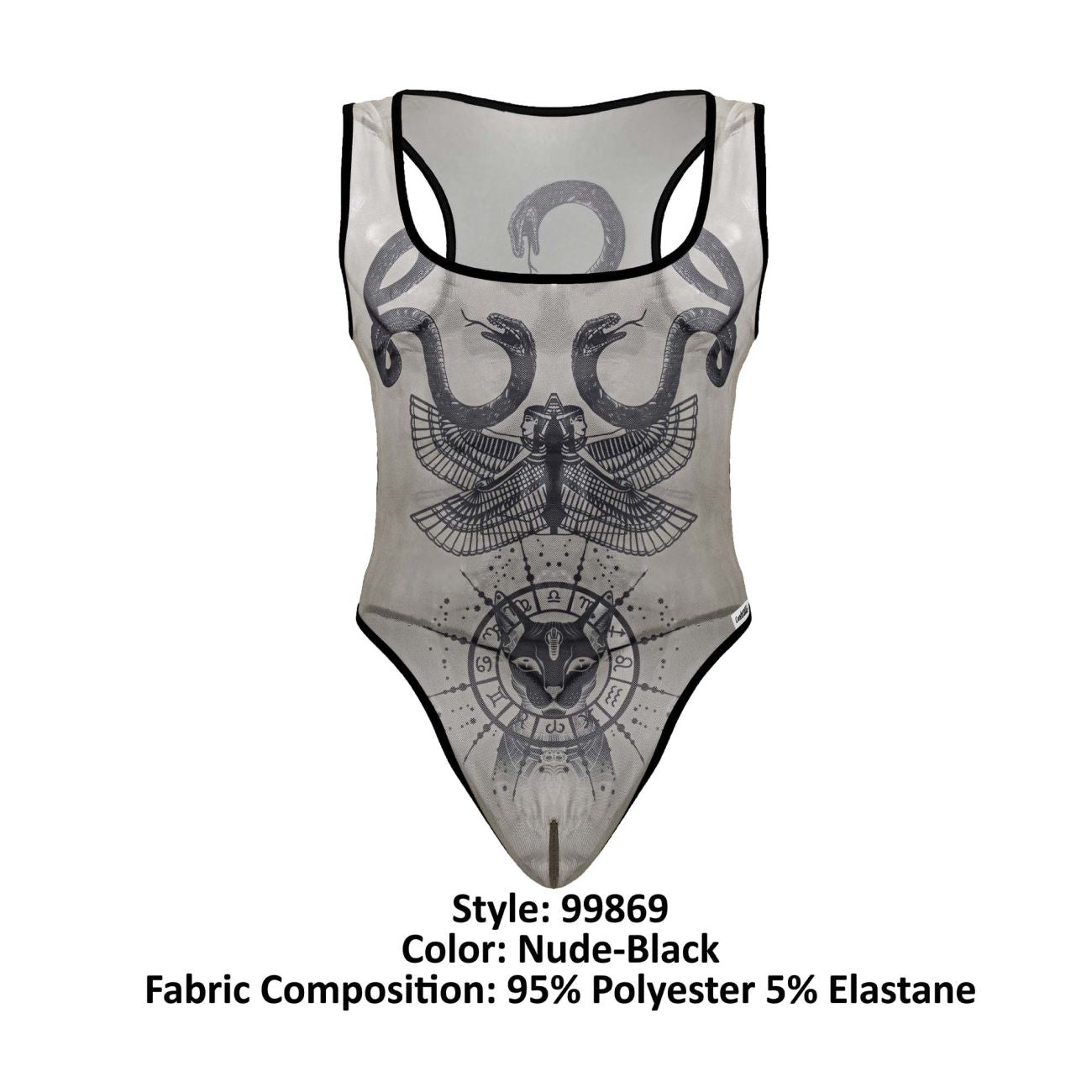 CandyMan 99869 Ägyptischer Body, Farbe Nude-Schwarz