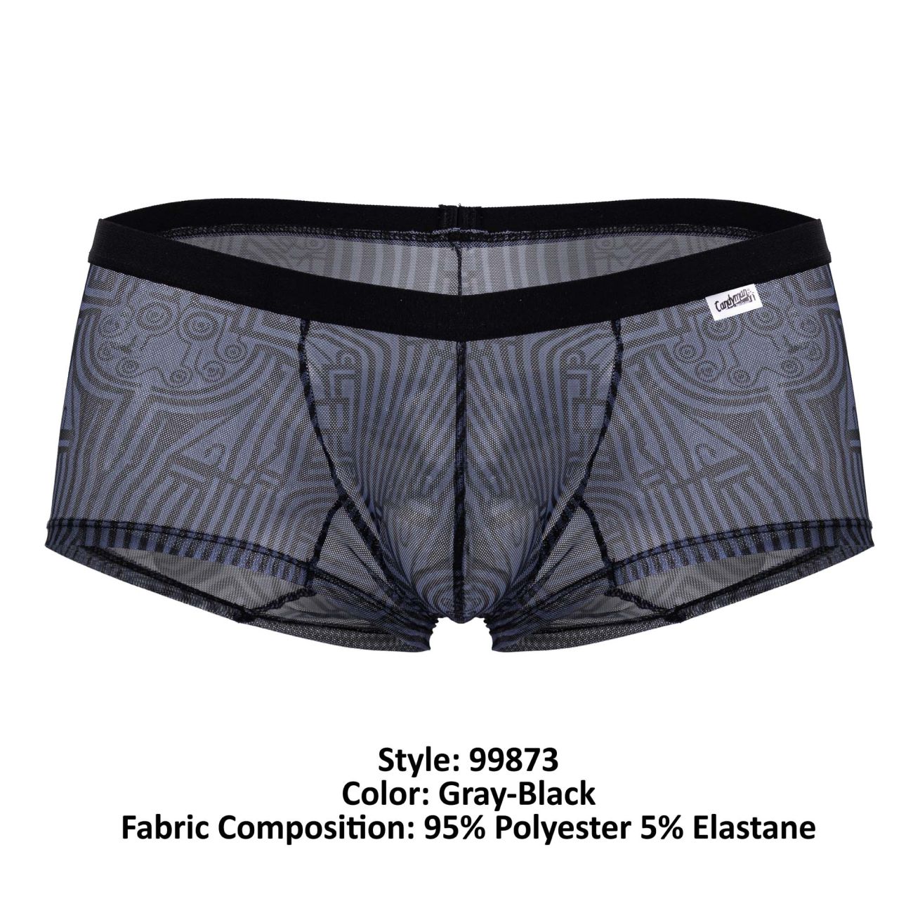 CandyMan 99873 Ägyptische Badehose, Farbe Grau-Schwarz