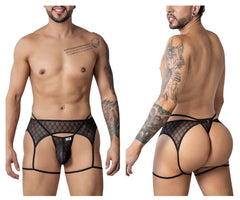 CandyMan 99898 Geometric Mesh Thongs Color Black