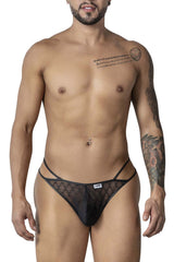 CandyMan 99903 Geometric Mesh Thongs Color Black