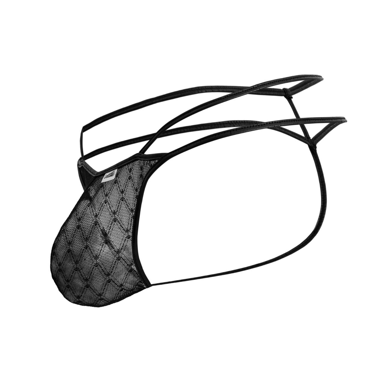 CandyMan 99903 Geometric Mesh Thongs Color Black