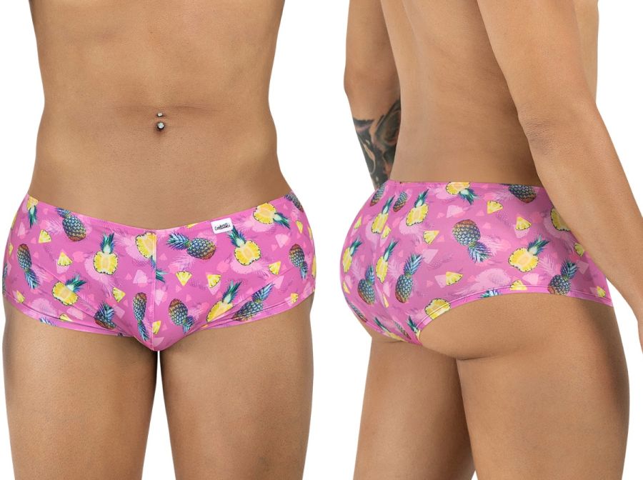 Pink pineapple-patterned men’s briefs candy man 99922 trunks color printed pink made of soft fabric