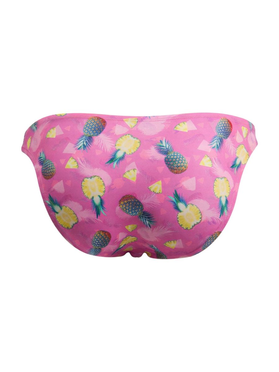 Pink pineapple-patterned bikini bottom from candyman 99923 with playful tropical design perfect for beachwear