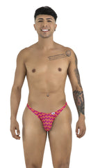 A vibrant pink and red patterned thong with wavy design candyMan 99924 thongs color printed fuchsia