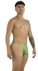 Bright green CandyMan 99924 thong with bold zigzag pattern perfect for stylish underwear collection