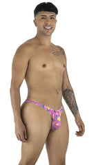 Pink pineapple-patterned thong from candyman 99924 thongs color printed pink with vibrant fruit design