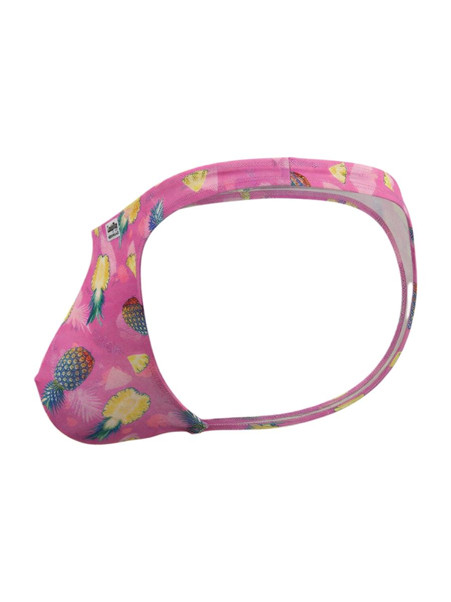 CandyMan 99924 pink men’s briefs with stretchy form-fitting design and pineapple pattern print