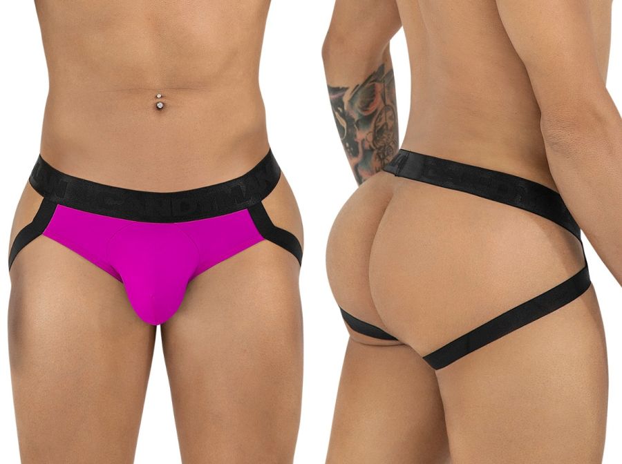 Vibrant fuchsia and black candyman 99925 jockstrap with sleek form-fitting design for athletic support