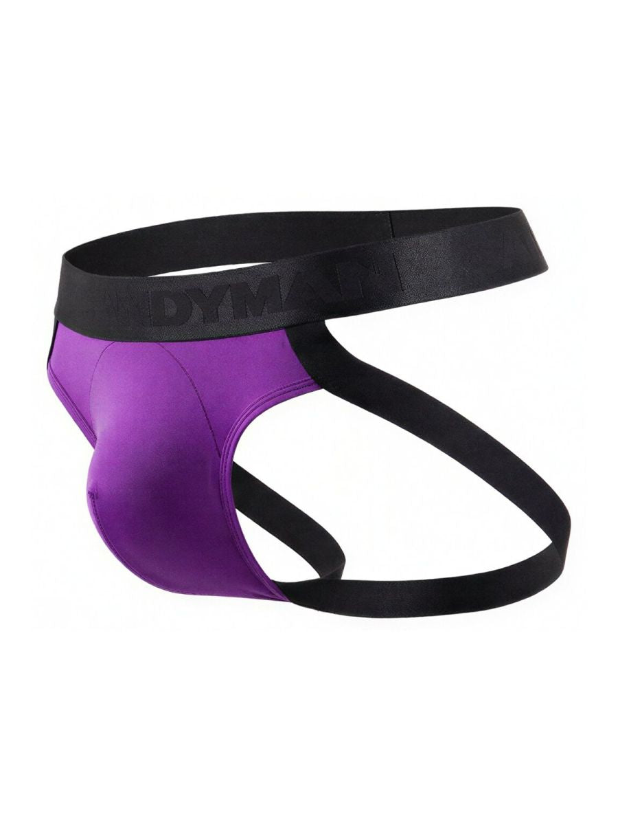 Purple and black dymatize brand candyMan 99925 jockstrap with smooth form-fitting design in orchid color