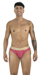 CandyMan 99926 briefs pink with gold wavy pattern men’s printed underwear designed for comfort and style