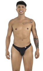 Black CandyMan 99928 bikini briefs with a small white logo on the left hip designed for comfortable everyday wear