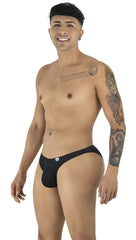 Black candyman 99928 bikini briefs with a form-fitting design and a small white logo on the left hip