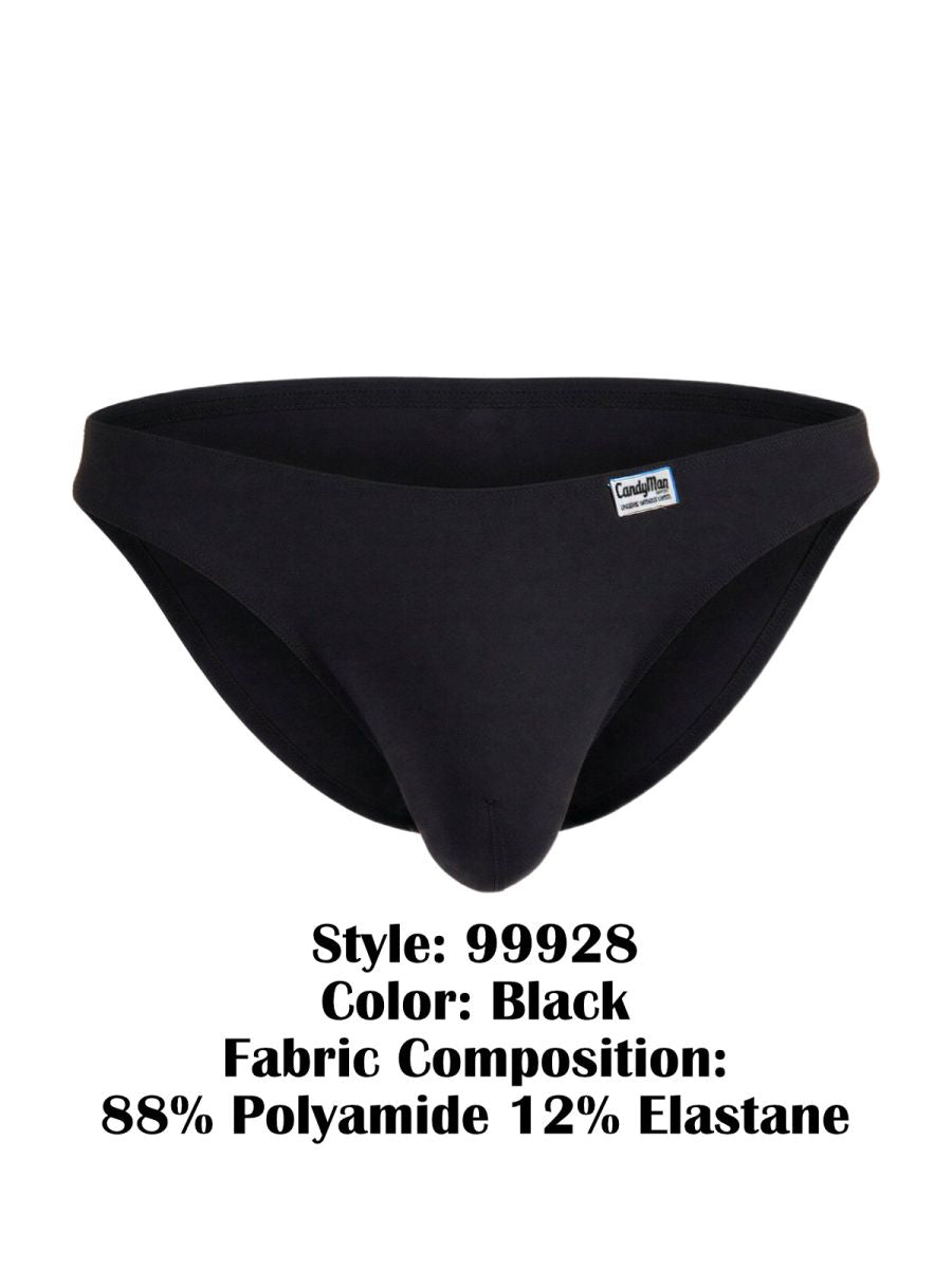 Black candyman 99928 bikini briefs in polyamide and elastane blend designed for comfort and style