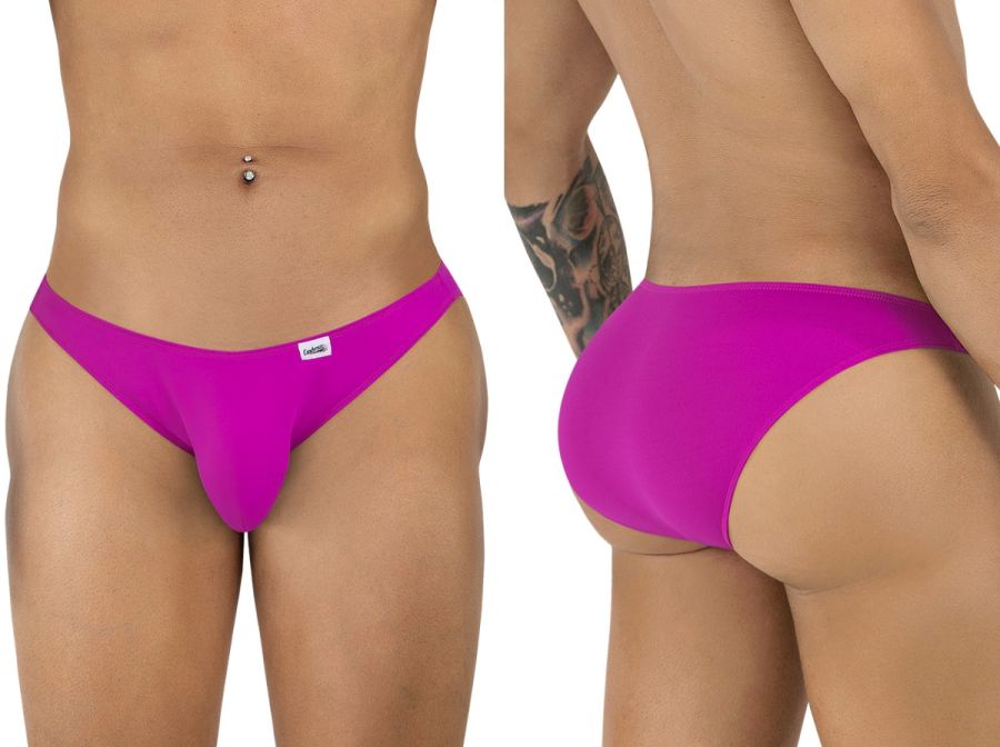 Vibrant fuchsia candyman 99928 bikini briefs with sleek form-fitting design and white brand tag on waistband