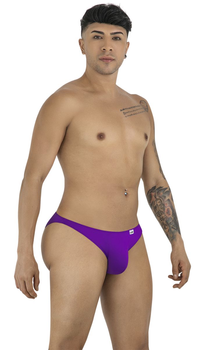 Purple athletic briefs candyMan 99928 bikini color orchid with a small white logo on the left hip