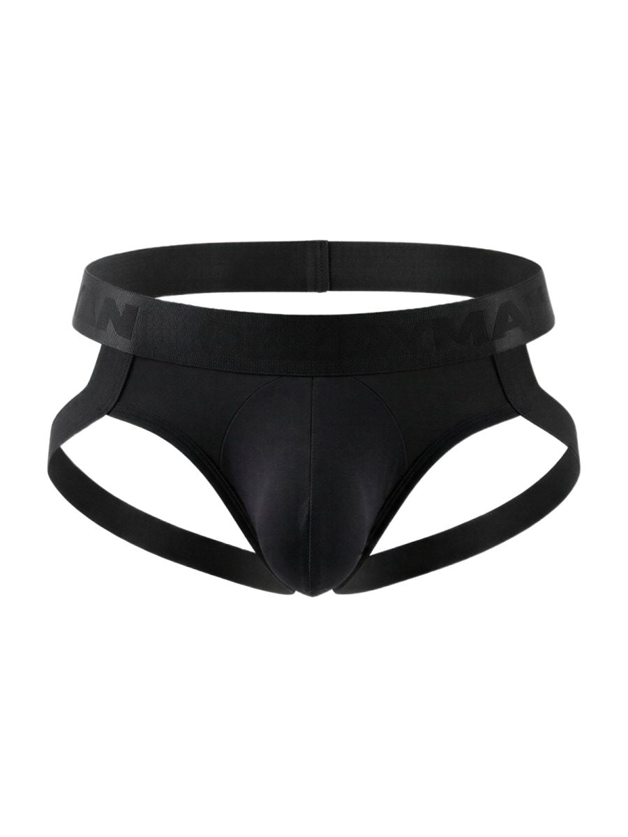 CandyMan 99929 black men’s sleek form-fitting briefs with smooth satin-like finish for comfortable wear