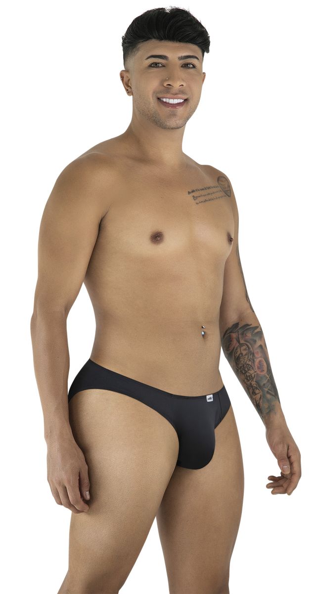 Black candyman 99929 jockstrap briefs with white logo on left hip designed for comfortable support