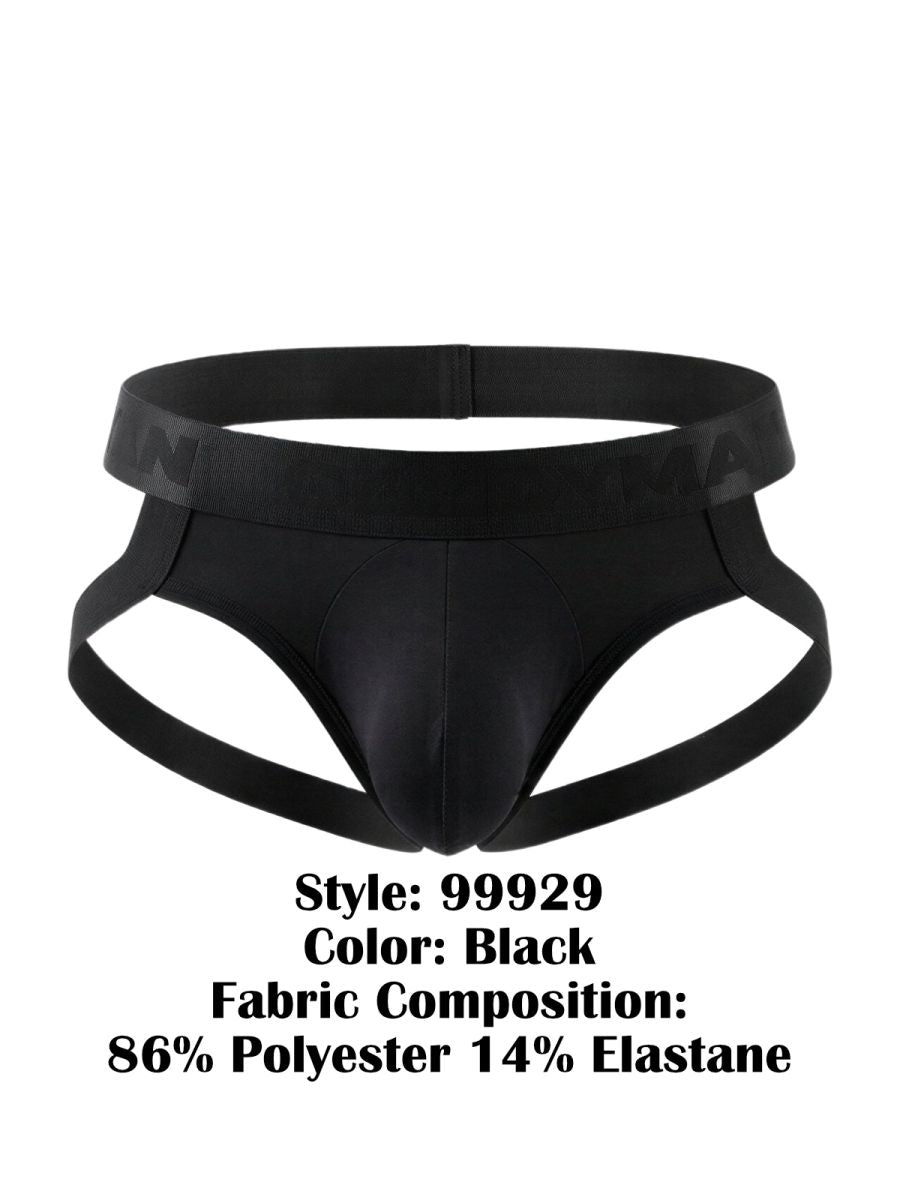 Candyman 99929 jockstrap black sleek form-fitting men’s briefs with supportive side straps for active wear