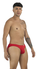 Red candyMan 99929 jockstrap briefs with a small white logo on the left hip designed for men