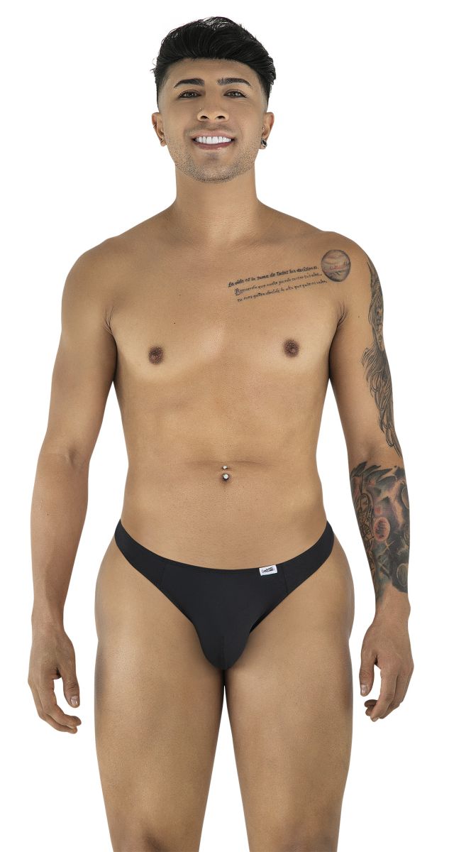 Black candyman 99930 briefs with a small white logo on the waistband featuring comfortable cotton material