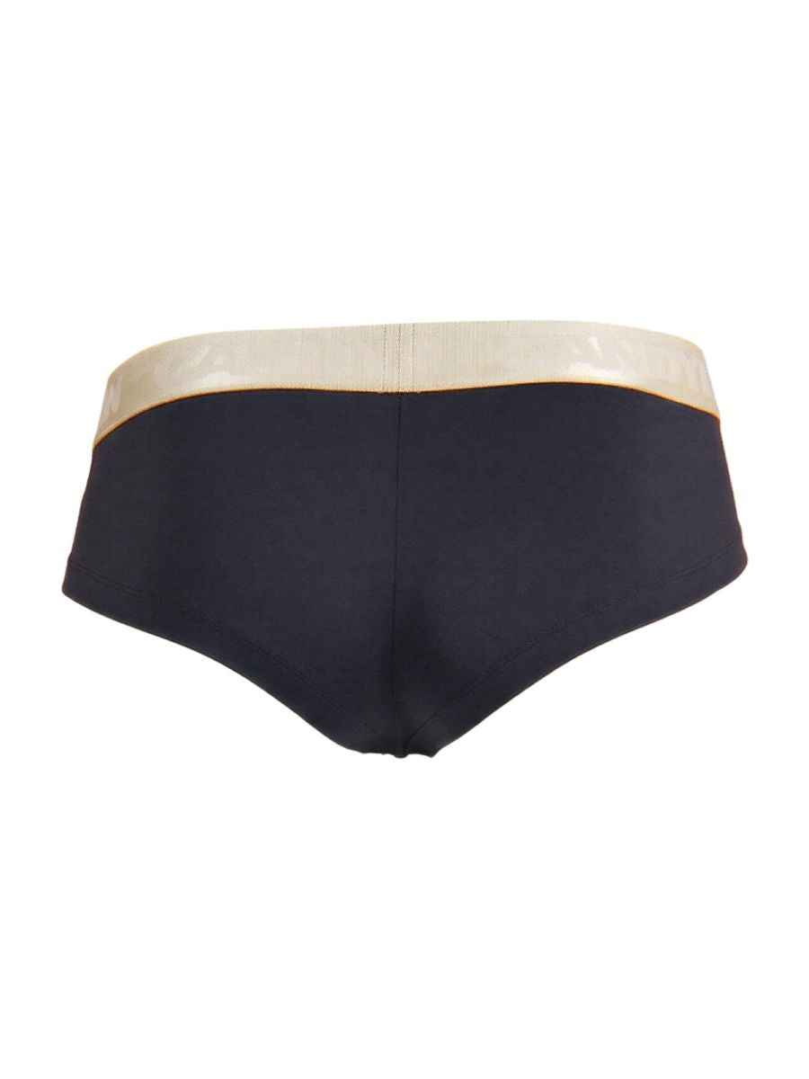 Black briefs candyman 99932 with contrasting beige elastic waistband comfortable for everyday wear