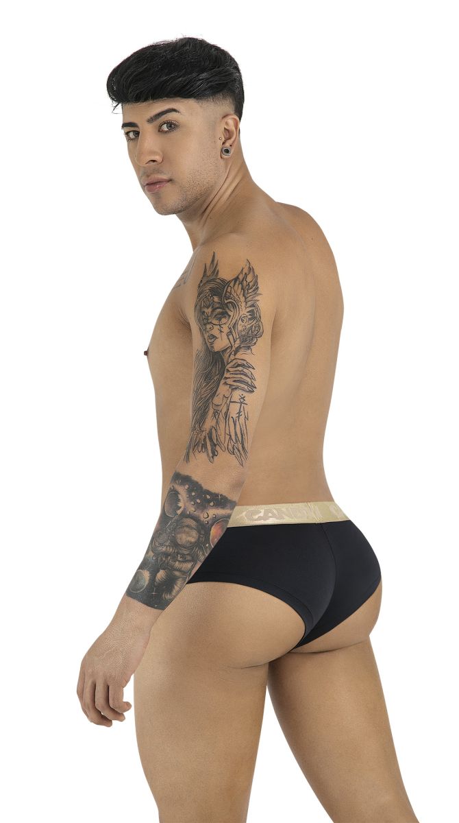Black briefs with a beige waistband from candyman 99932 offering comfortable and stylish everyday underwear
