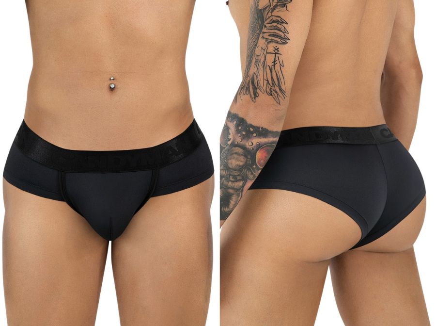 Black candyman 99932 briefs with smooth form fitting design and wide elastic waistband for comfortable support